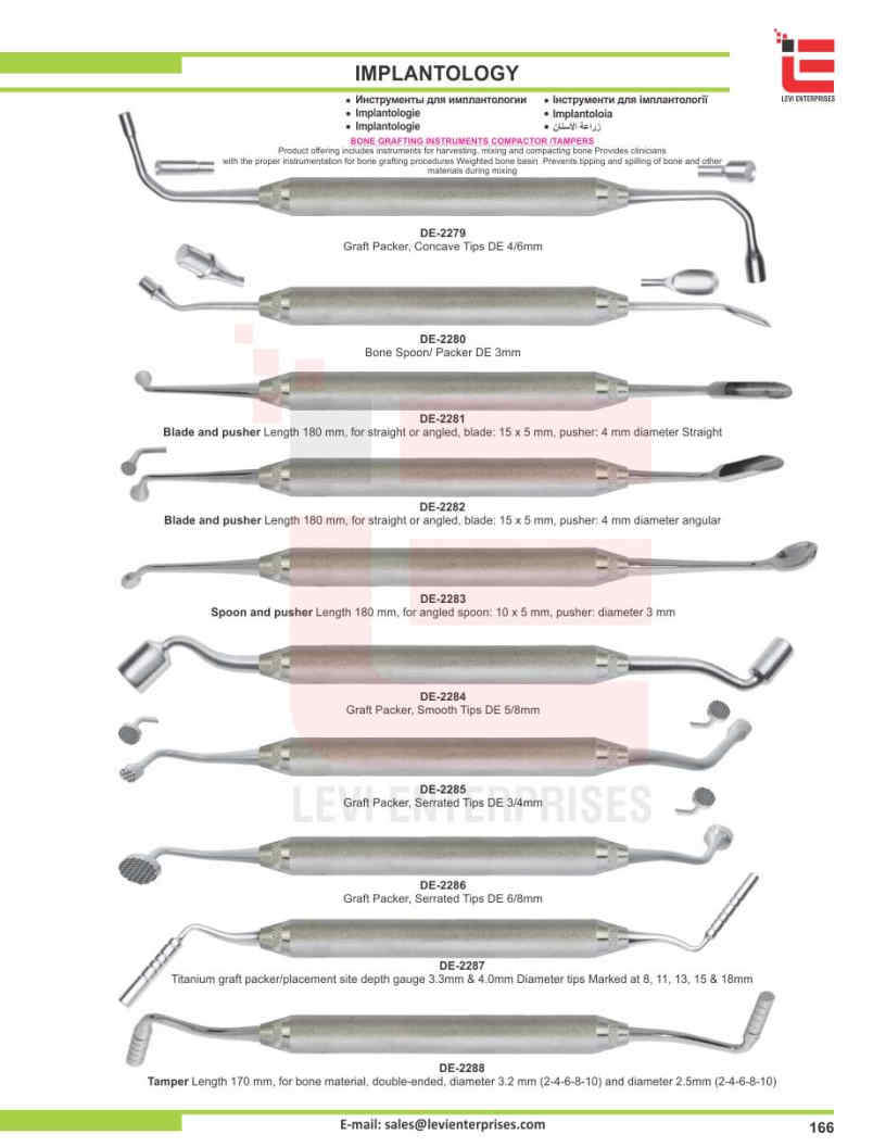 Dental Implant instruments to Levi Enterprise
